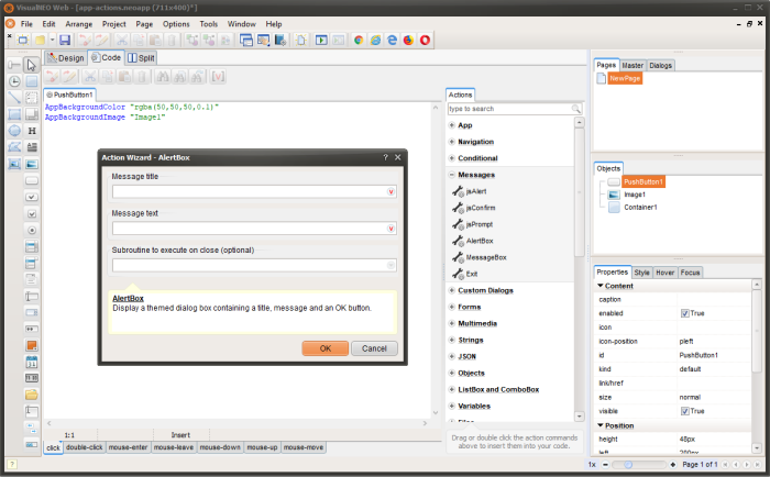 screenshot of VisualNEO Web